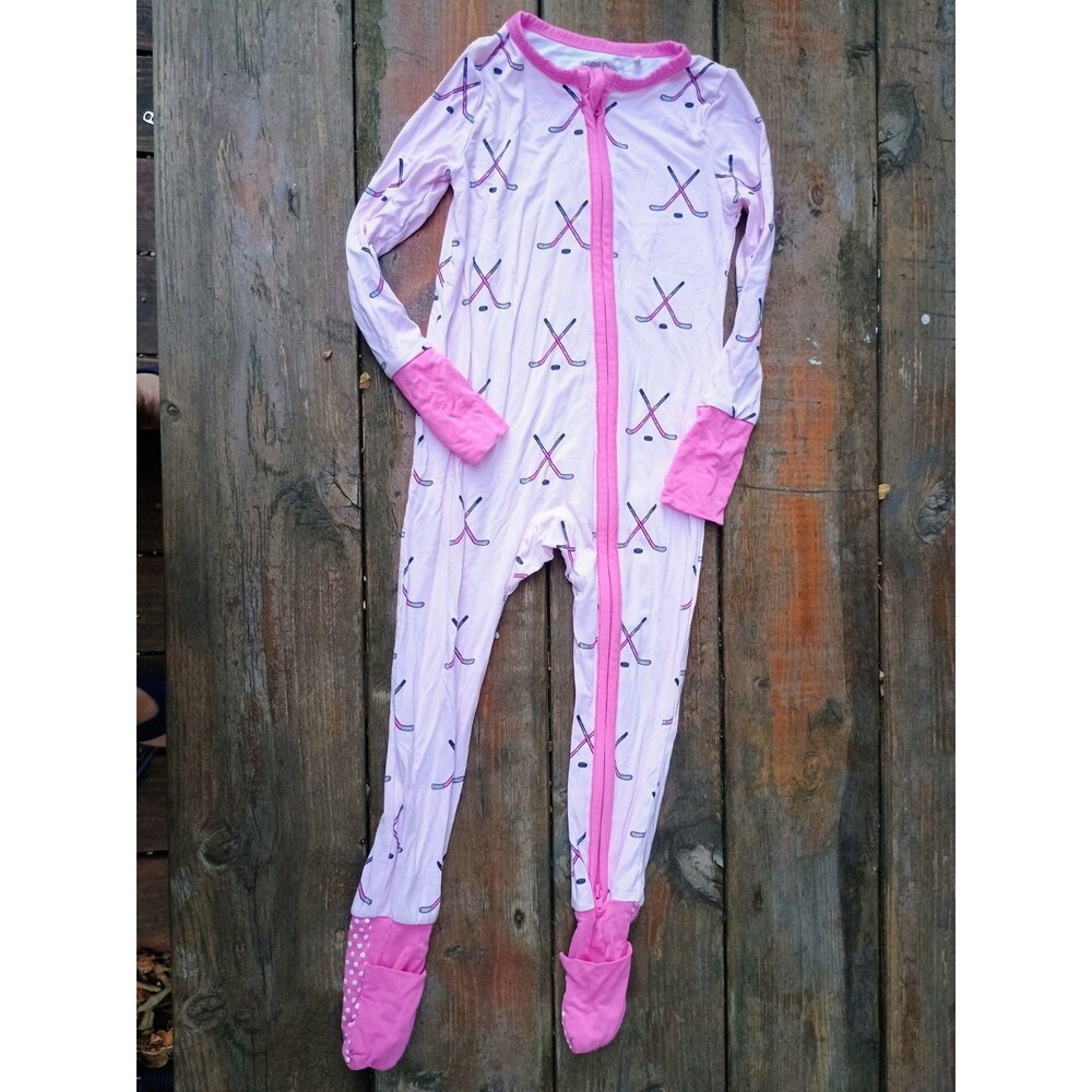 Angel Dear Hockey 2 Way Zipper Footie Sleeper Pajama 18-24 Month Viscose Bamboo